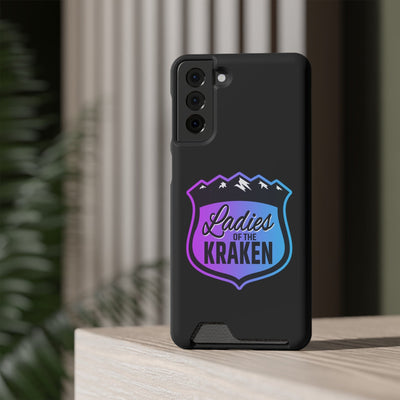 Phone Case Ladies Of The Kraken Gradient Colors Phone Case With Card Holder, Black