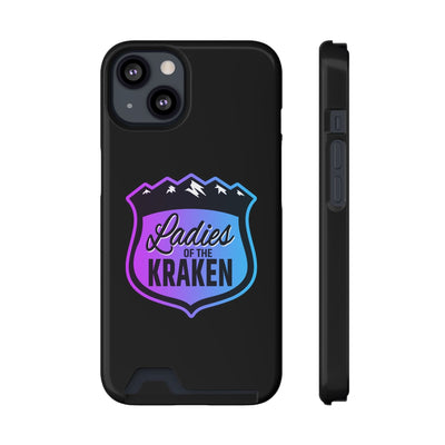 Phone Case Ladies Of The Kraken Gradient Colors Phone Case With Card Holder, Black