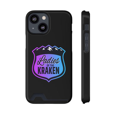 Phone Case Ladies Of The Kraken Gradient Colors Phone Case With Card Holder, Black