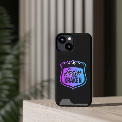 Phone Case Ladies Of The Kraken Gradient Colors Phone Case With Card Holder, Black