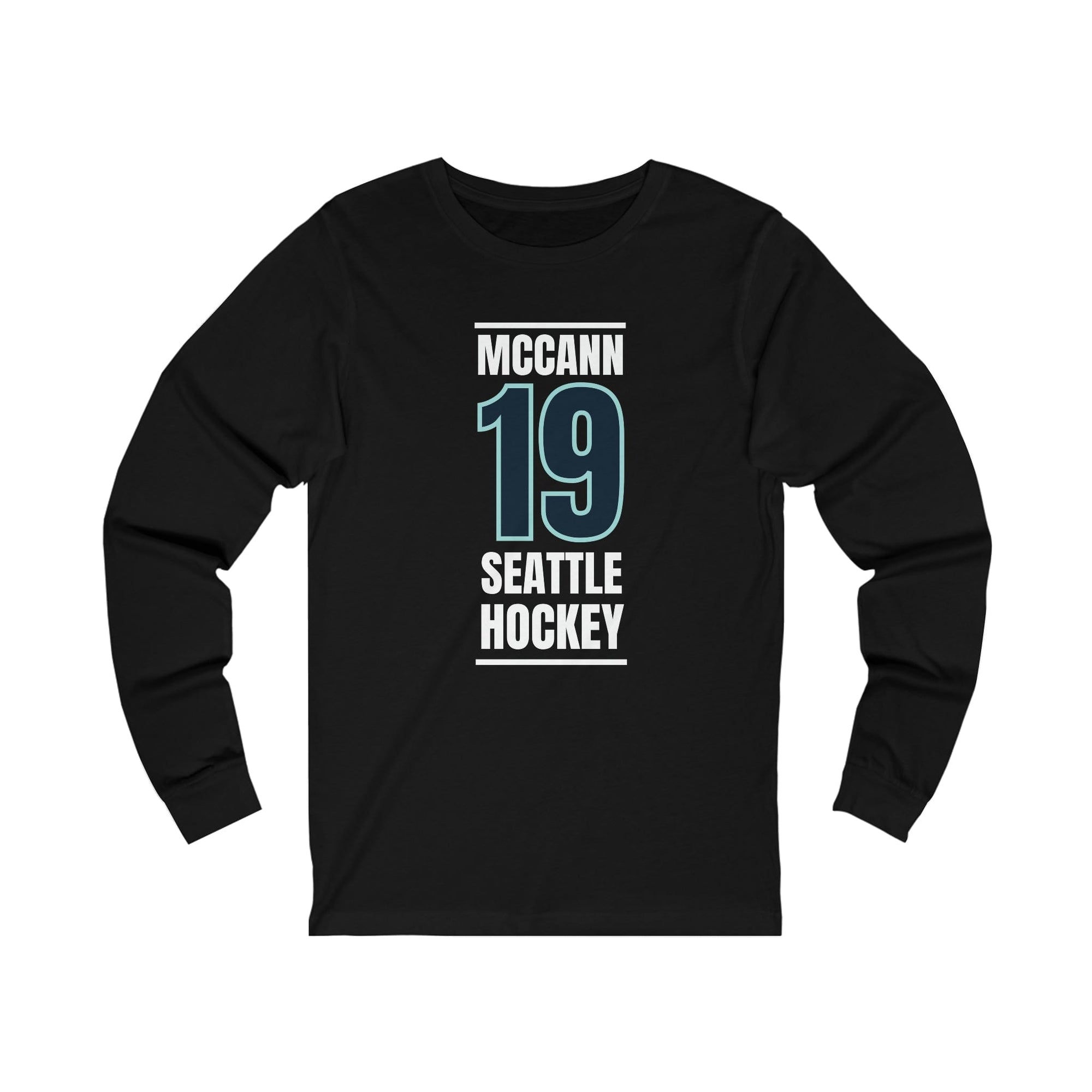 Long-sleeve McCann 19 Seattle Hockey Black Vertical Design Unisex Jersey Long Sleeve Shirt