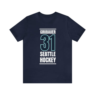 T-Shirt Grubauer 31 Seattle Hockey Black Vertical Design Unisex T-Shirt