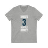 V-neck Borgen 3 Seattle Hockey Black Vertical Design Unisex V-Neck Tee