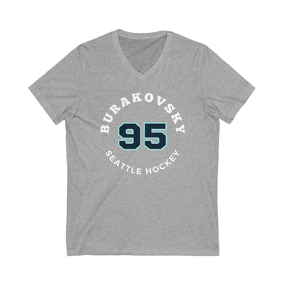 V-neck Burakovsky 95 Seattle Hockey Number Arch Design Unisex V-Neck Tee