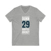 V-neck Dunn 29 Seattle Hockey Black Vertical Design Unisex V-Neck Tee