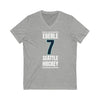 V-neck Eberle 7 Seattle Hockey Black Vertical Design Unisex V-Neck Tee