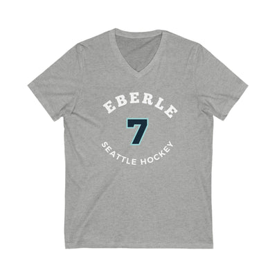 V-neck Eberle 7 Seattle Hockey Number Arch Design Unisex V-Neck Tee