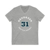 V-neck Grubauer 31 Seattle Hockey Number Arch Design Unisex V-Neck Tee