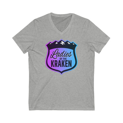 V-neck Ladies Of The Kraken Gradient Colors Unisex V-Neck Tee