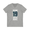 V-neck McCann 19 Seattle Hockey Black Vertical Design Unisex V-Neck Tee