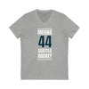 V-neck Megna 44 Seattle Hockey Black Vertical Design Unisex V-Neck Tee