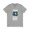 V-neck Studenic 43 Seattle Hockey Black Vertical Design Unisex V-Neck Tee