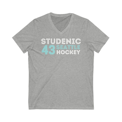 V-neck Studenic 43 Seattle Hockey Grafitti Wall Design Unisex V-Neck Tee