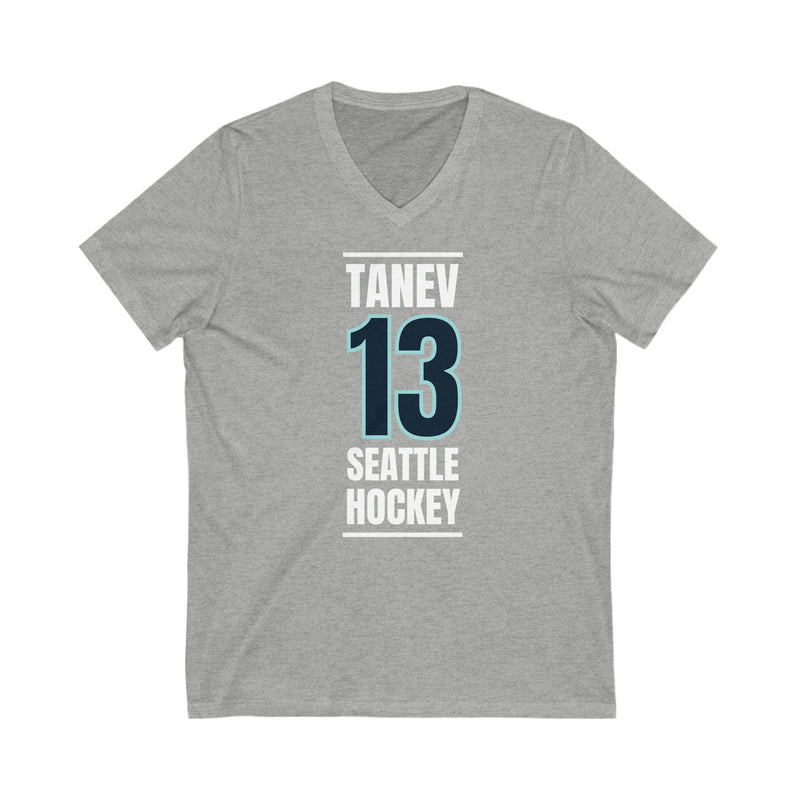 V-neck Tanev 13 Seattle Hockey Black Vertical Design Unisex V-Neck Tee