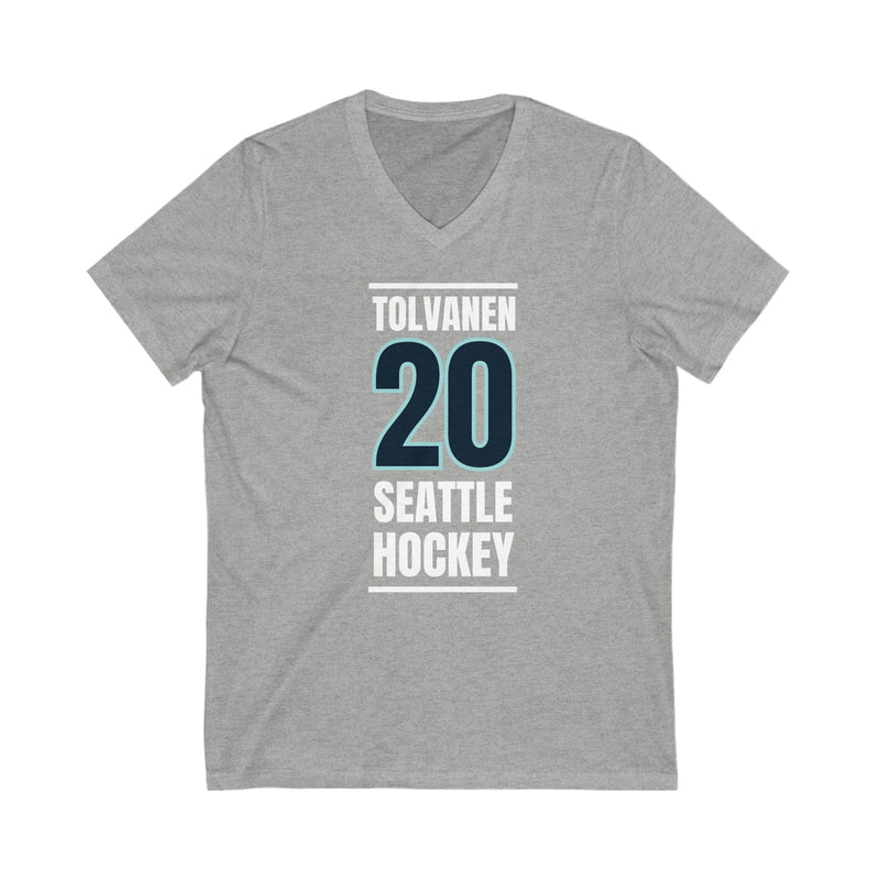 V-neck Tolvanen 20 Seattle Hockey Black Vertical Design Unisex V-Neck Tee