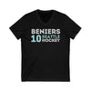 V-neck Beniers 10 Seattle Hockey Grafitti Wall Design Unisex V-Neck Tee