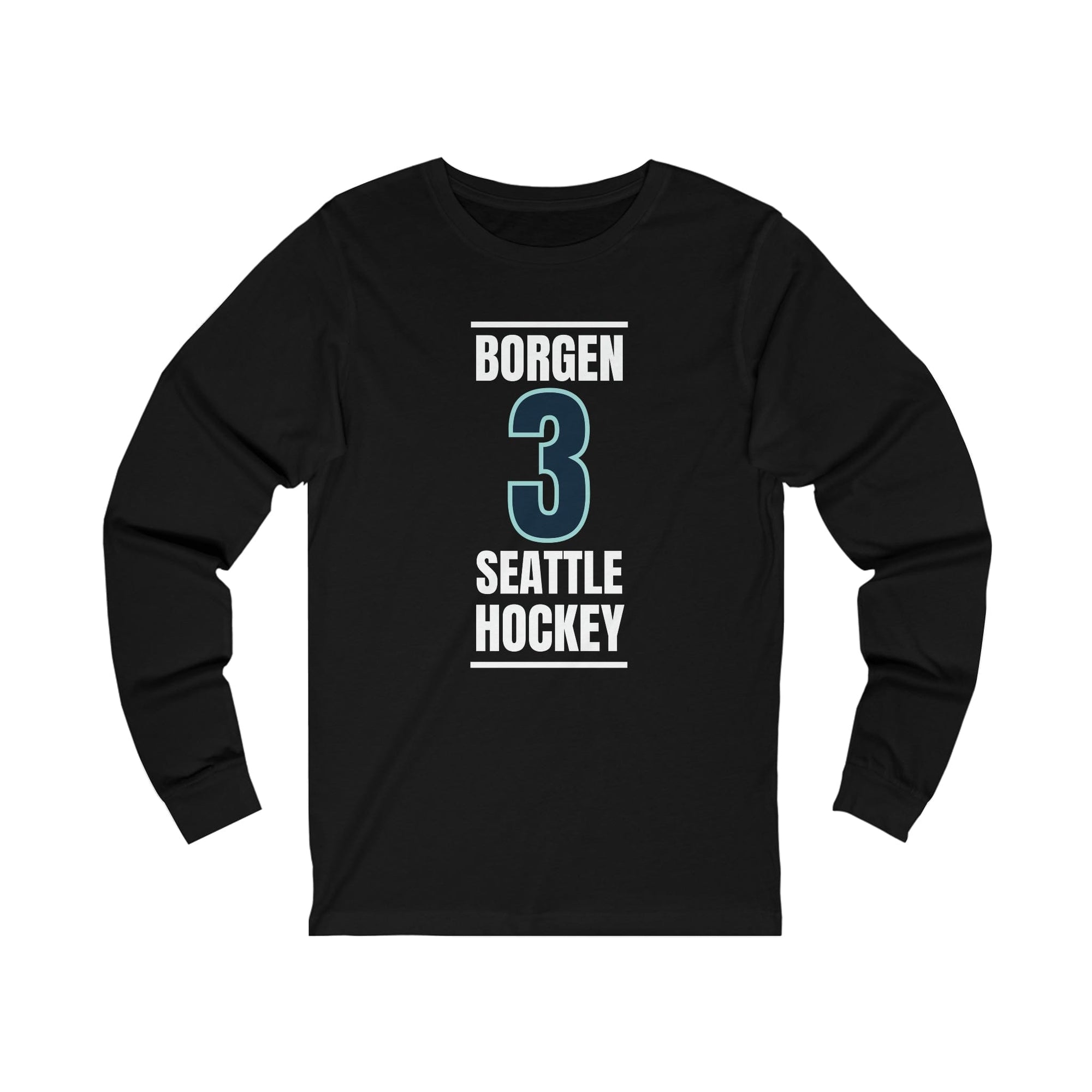 Long-sleeve Borgen 3 Seattle Hockey Black Vertical Design Unisex Jersey Long Sleeve Shirt