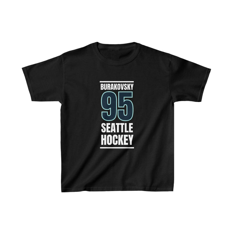 Kids clothes Burakovsky 95 Seattle Hockey Black Vertical Design Kids Tee