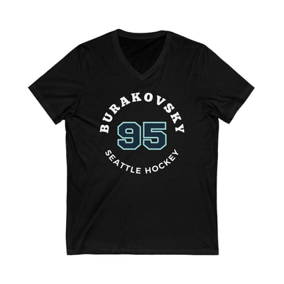 V-neck Burakovsky 95 Seattle Hockey Number Arch Design Unisex V-Neck Tee