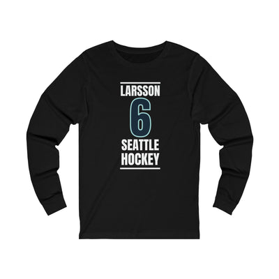 Long-sleeve Larsson 6 Seattle Hockey Black Vertical Design Unisex Jersey Long Sleeve Shirt