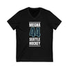 V-neck Megna 44 Seattle Hockey Black Vertical Design Unisex V-Neck Tee