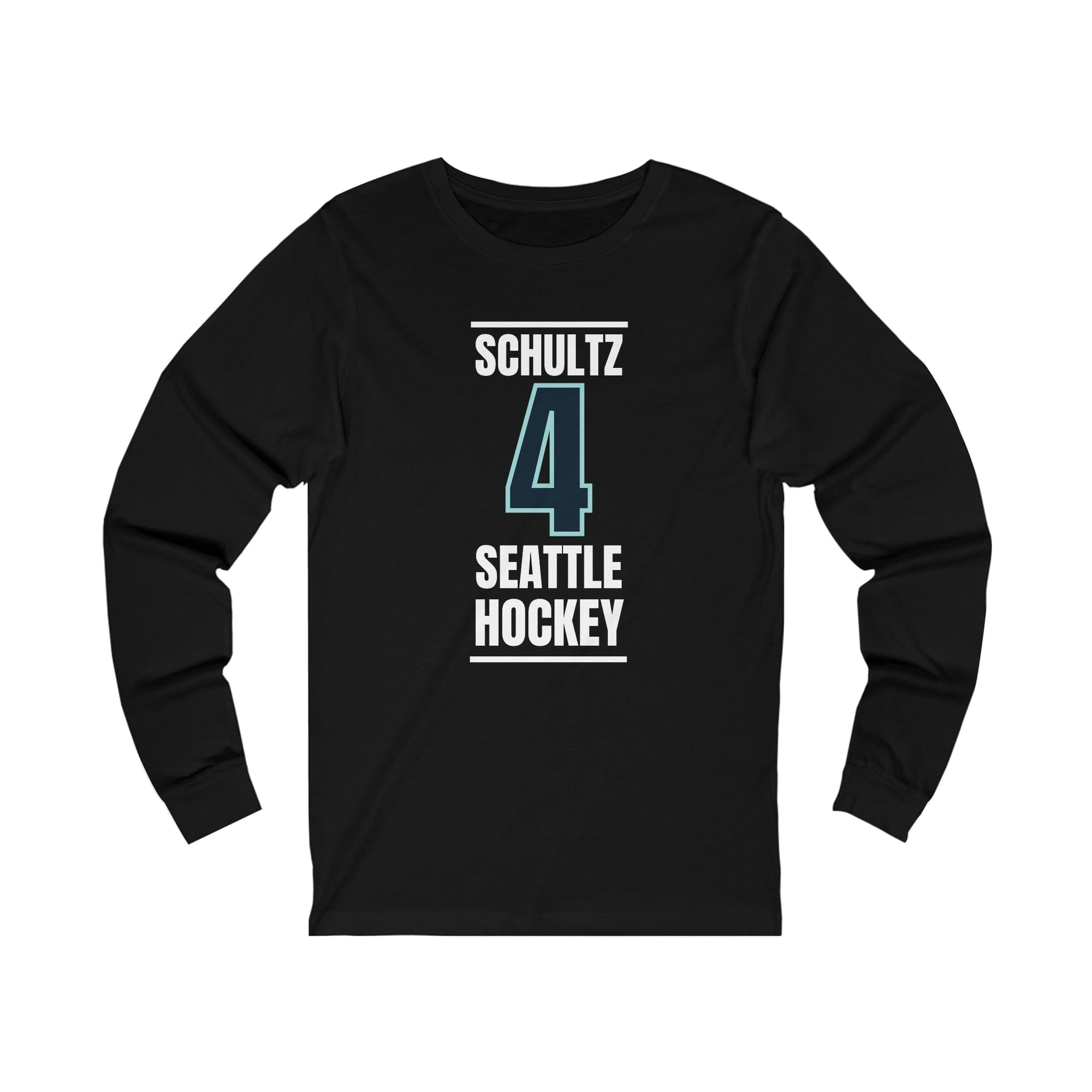 Long-sleeve Schultz 4 Seattle Hockey Black Vertical Design Unisex Jersey Long Sleeve Shirt
