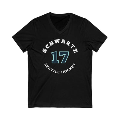 V-neck Schwartz 17 Seattle Hockey Number Arch Design Unisex V-Neck Tee