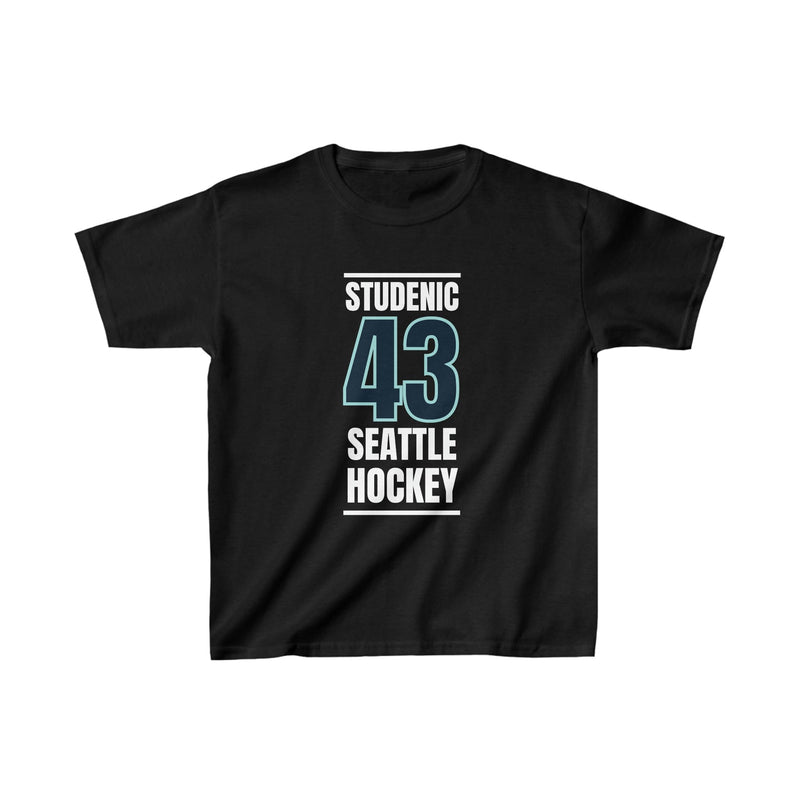 Kids clothes Studenic 43 Seattle Hockey Black Vertical Design Kids Tee