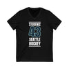 V-neck Studenic 43 Seattle Hockey Black Vertical Design Unisex V-Neck Tee