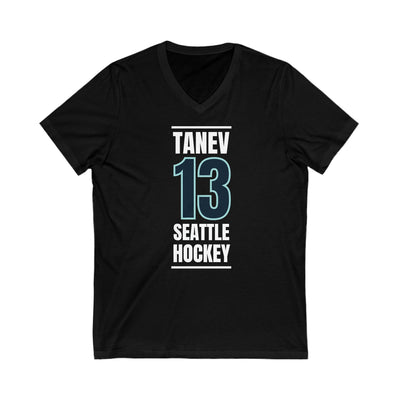 V-neck Tanev 13 Seattle Hockey Black Vertical Design Unisex V-Neck Tee