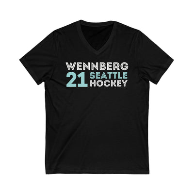 V-neck Wennberg 21 Seattle Hockey Grafitti Wall Design Unisex V-Neck Tee