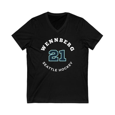 V-neck Wennberg 21 Seattle Hockey Number Arch Design Unisex V-Neck Tee