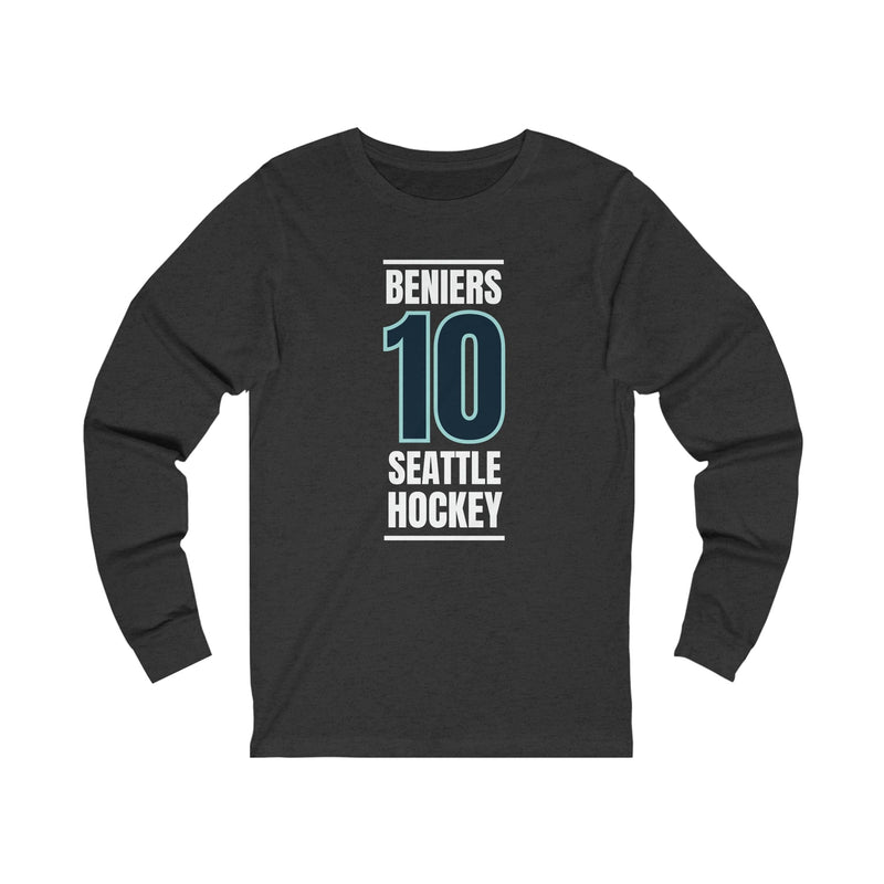 Long-sleeve Beniers 10 Seattle Hockey Black Vertical Design Unisex Jersey Long Sleeve Shirt