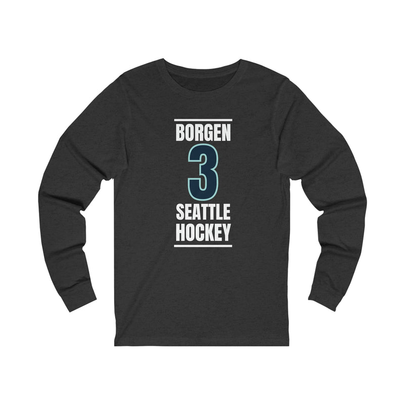 Long-sleeve Borgen 3 Seattle Hockey Black Vertical Design Unisex Jersey Long Sleeve Shirt