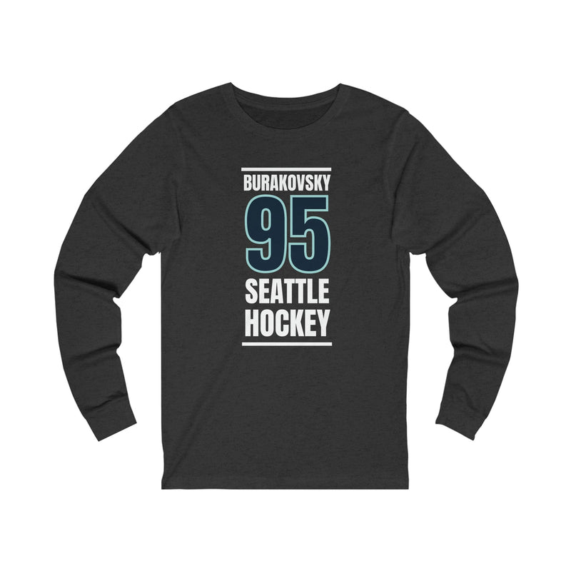 Long-sleeve Burakovsky 95 Seattle Hockey Black Vertical Design Unisex Jersey Long Sleeve Shirt