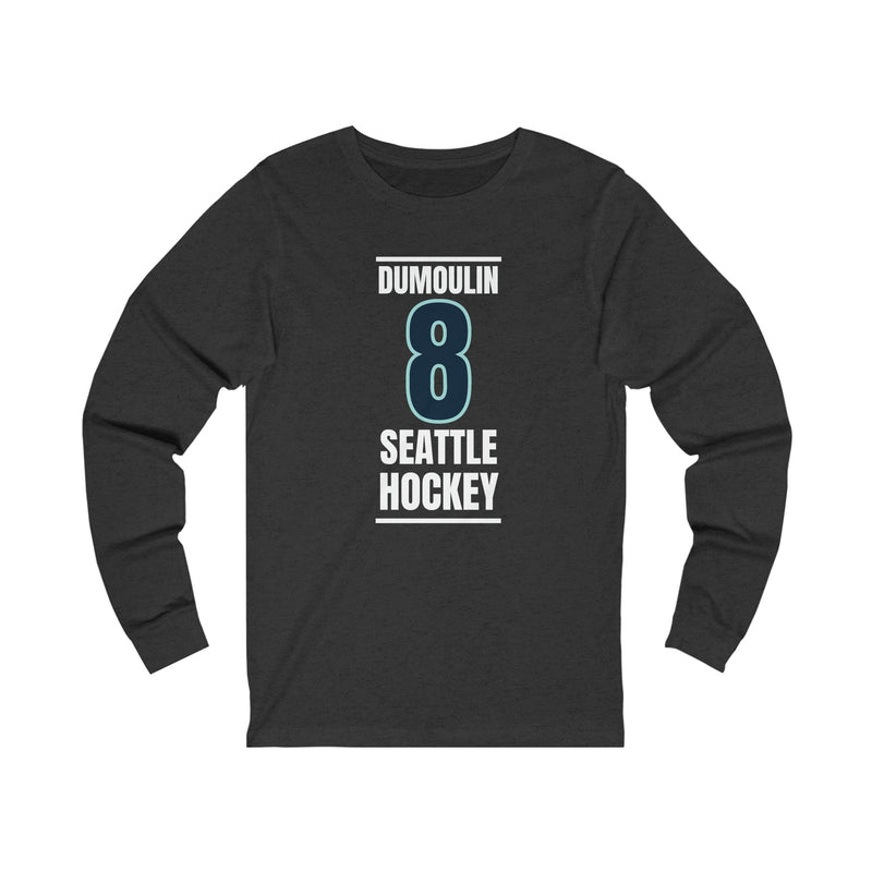 Long-sleeve Dumoulin 8 Seattle Hockey Black Vertical Design Unisex Jersey Long Sleeve Shirt