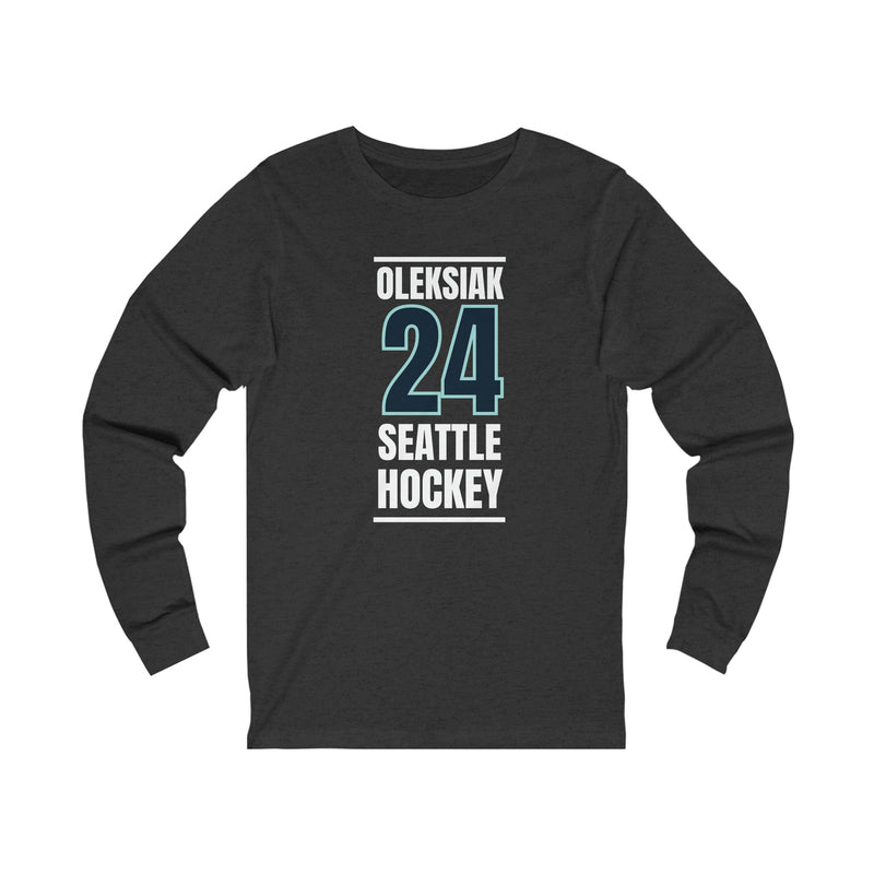 Long-sleeve Oleksiak 24 Seattle Hockey Black Vertical Design Unisex Jersey Long Sleeve Shirt