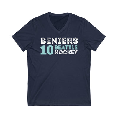 V-neck Beniers 10 Seattle Hockey Grafitti Wall Design Unisex V-Neck Tee