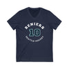 V-neck Beniers 10 Seattle Hockey Number Arch Design Unisex V-Neck Tee