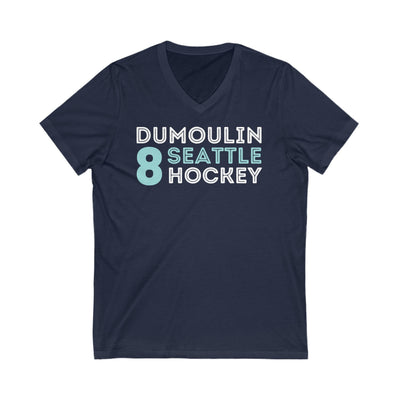 V-neck Dumoulin 8 Seattle Hockey Grafitti Wall Design Unisex V-Neck Tee