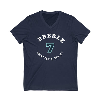 V-neck Eberle 7 Seattle Hockey Number Arch Design Unisex V-Neck Tee