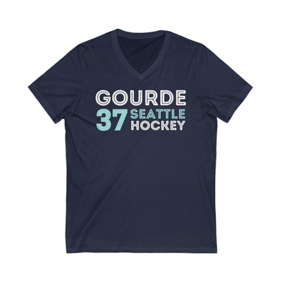 V-neck Gourde 37 Seattle Hockey Grafitti Wall Design Unisex V-Neck Tee