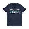 V-neck Grubauer 31 Seattle Hockey Grafitti Wall Design Unisex V-Neck Tee