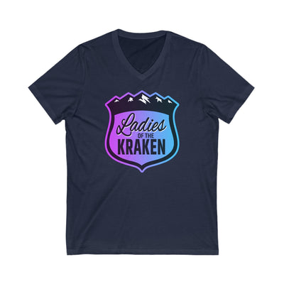 V-neck Ladies Of The Kraken Gradient Colors Unisex V-Neck Tee