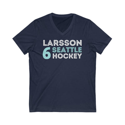 V-neck Larsson 6 Seattle Hockey Grafitti Wall Design Unisex V-Neck Tee