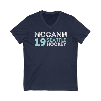 V-neck McCann 19 Seattle Hockey Grafitti Wall Design Unisex V-Neck Tee