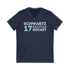 V-neck Schwartz 17 Seattle Hockey Grafitti Wall Design Unisex V-Neck Tee