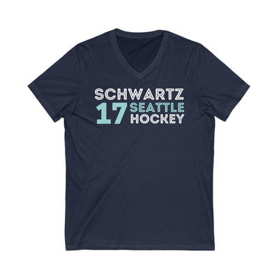 V-neck Schwartz 17 Seattle Hockey Grafitti Wall Design Unisex V-Neck Tee