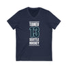 V-neck Tanev 13 Seattle Hockey Black Vertical Design Unisex V-Neck Tee