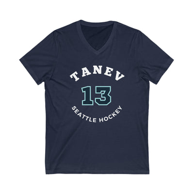 V-neck Tanev 13 Seattle Hockey Number Arch Design Unisex V-Neck Tee